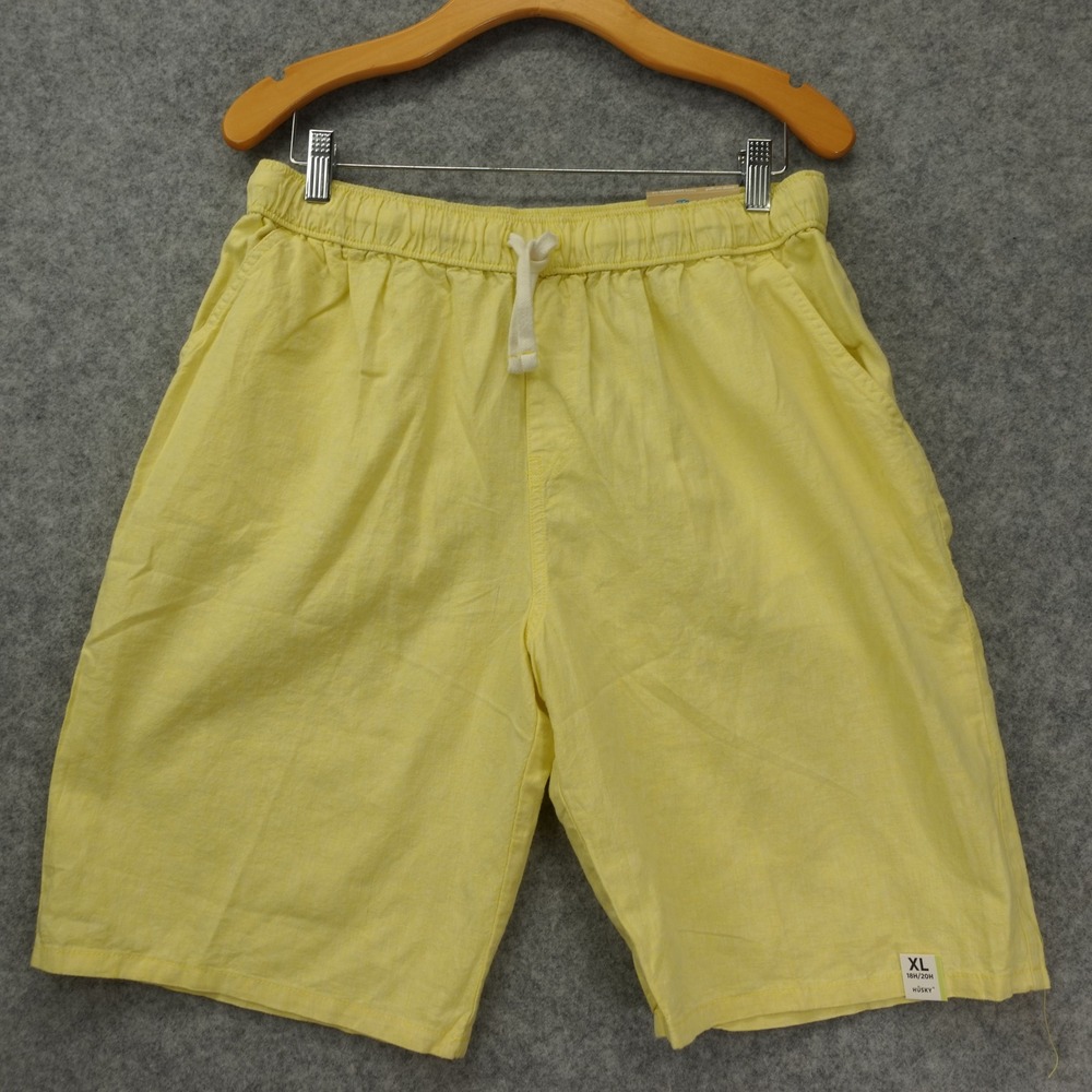 Drawstring Linen Shorts Boys XL Yellow 18 Husky Summer Light Chinos THEREABOUTS